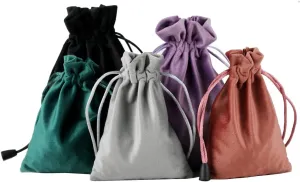 DINYAO 5pcs Small 5 Colors Mixed Gift Fabric Cloth Bag Package Drawstring Pouch Anti Tarnish Jewelry Velvet bags for Wedding, Party, Candy Bags, 6.2x7.8 Inches(5 Colors)
