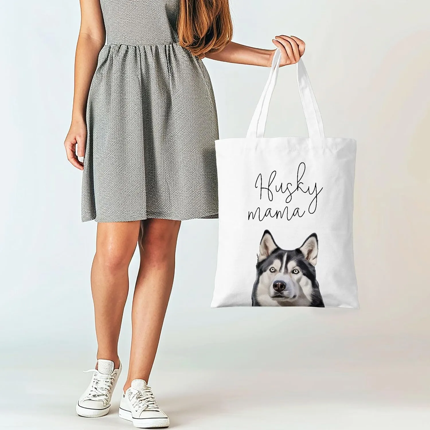 Dog Mama Canvas Tote Bag for Women, Dogs Lover Gift for Dog Mom, Birthday Christmas Cute Rottweiler Gifts For Women.
