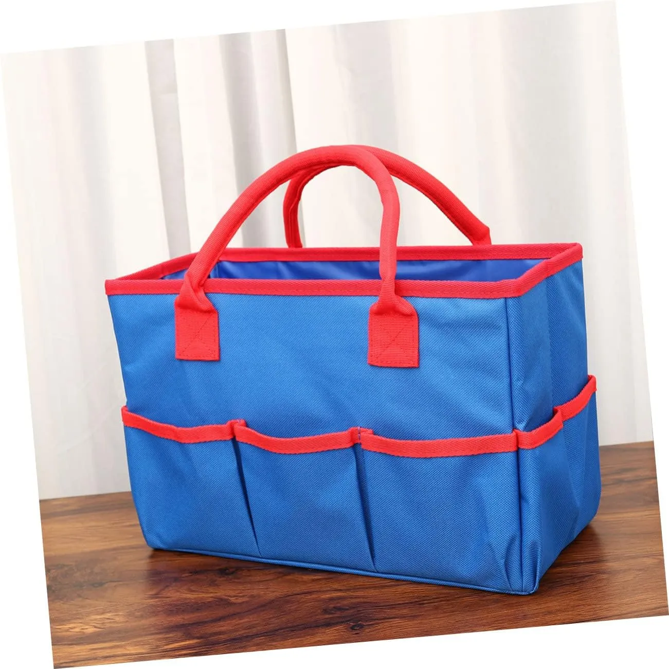 DOITOOL 2pcs Storage Bags Cosmetic Bag Makeup Bags Organizer Bags for Travel Tote Sundries Pouch Grocery Bag, Blue, 34.5*14.5*22cm