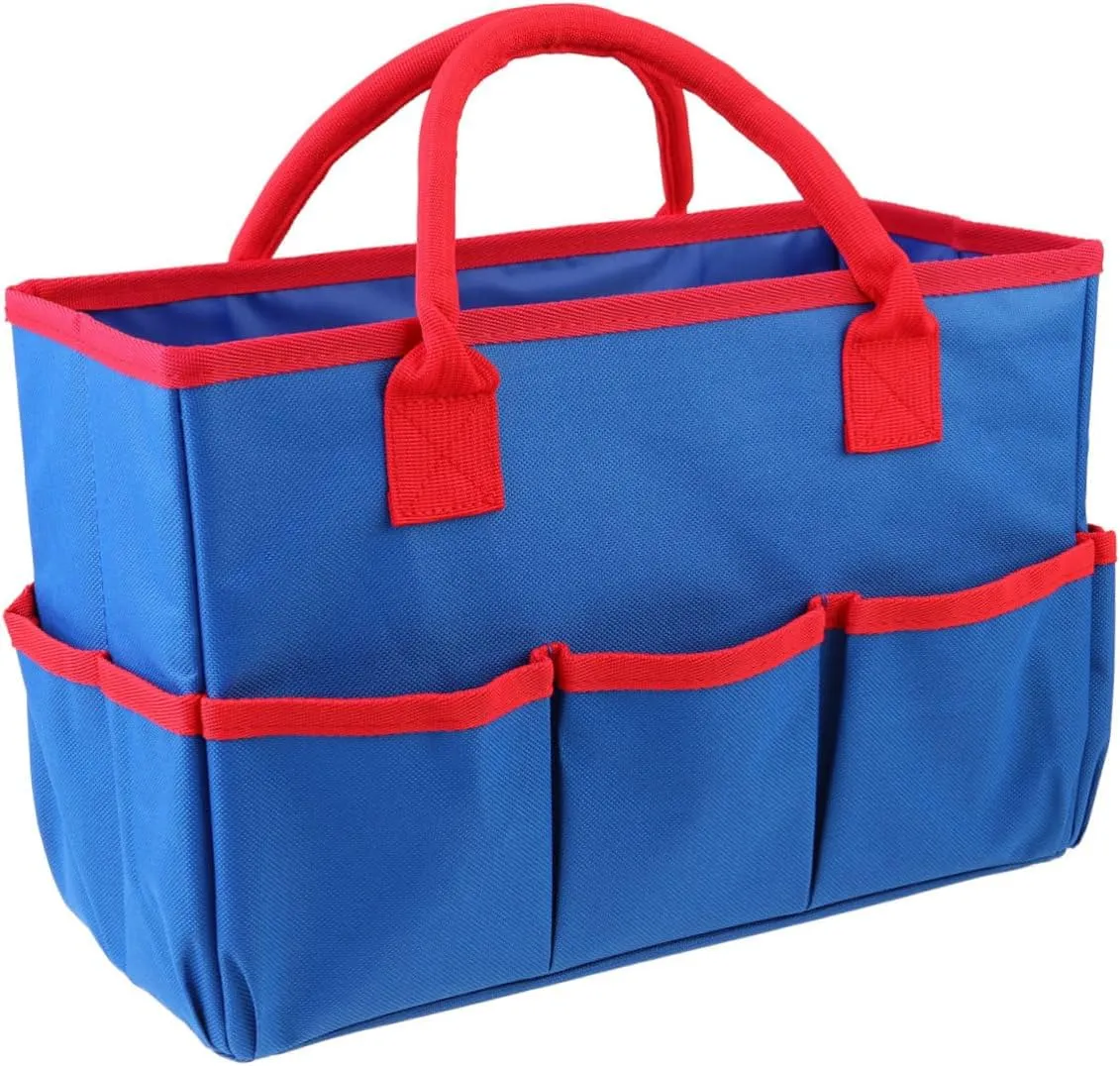 DOITOOL 2pcs Storage Bags Cosmetic Bag Makeup Bags Organizer Bags for Travel Tote Sundries Pouch Grocery Bag, Blue, 34.5*14.5*22cm