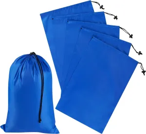 Drawstring Bag with Toggle - Nylon Cinch and Ditty Pouch (Blue, 10 x 15 Inch)