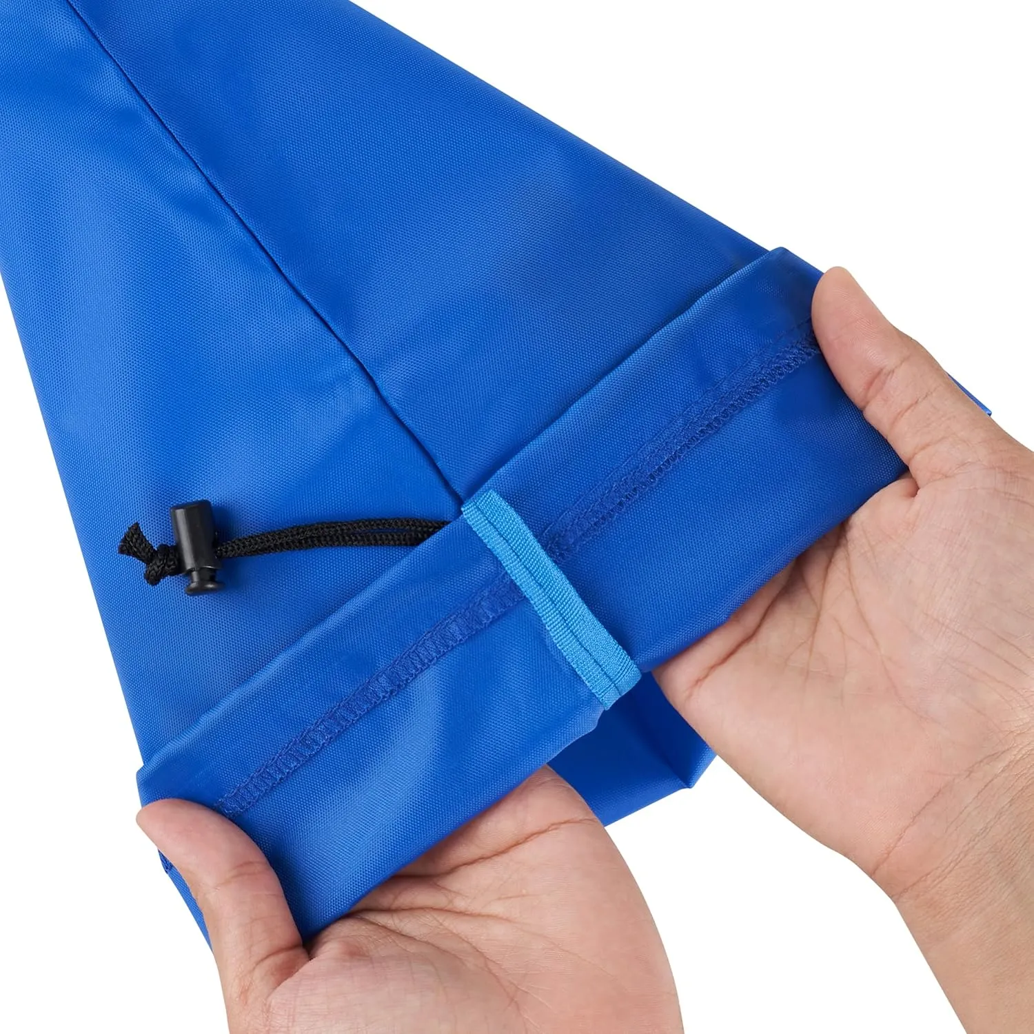 Drawstring Bag with Toggle - Nylon Cinch and Ditty Pouch (Blue, 10 x 15 Inch)