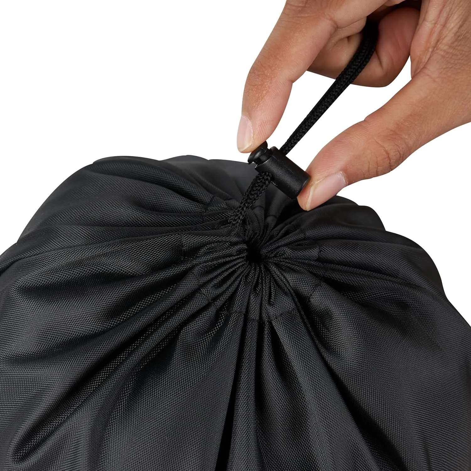 Drawstring Bag with Toggle - Nylon Cinch and Ditty Pouch - Six Pack (Black, 7 x 9 Inch)
