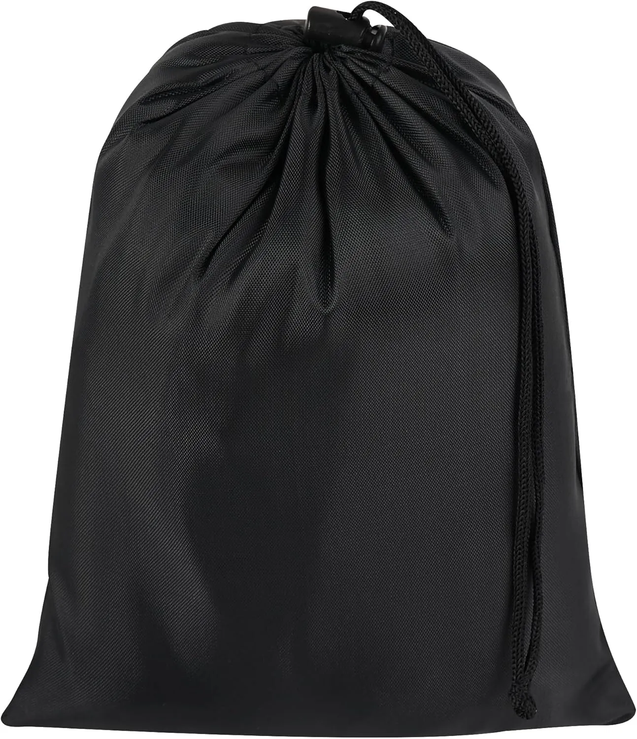Drawstring Bag with Toggle - Nylon Cinch and Ditty Pouch - Six Pack (Black, 7 x 9 Inch)