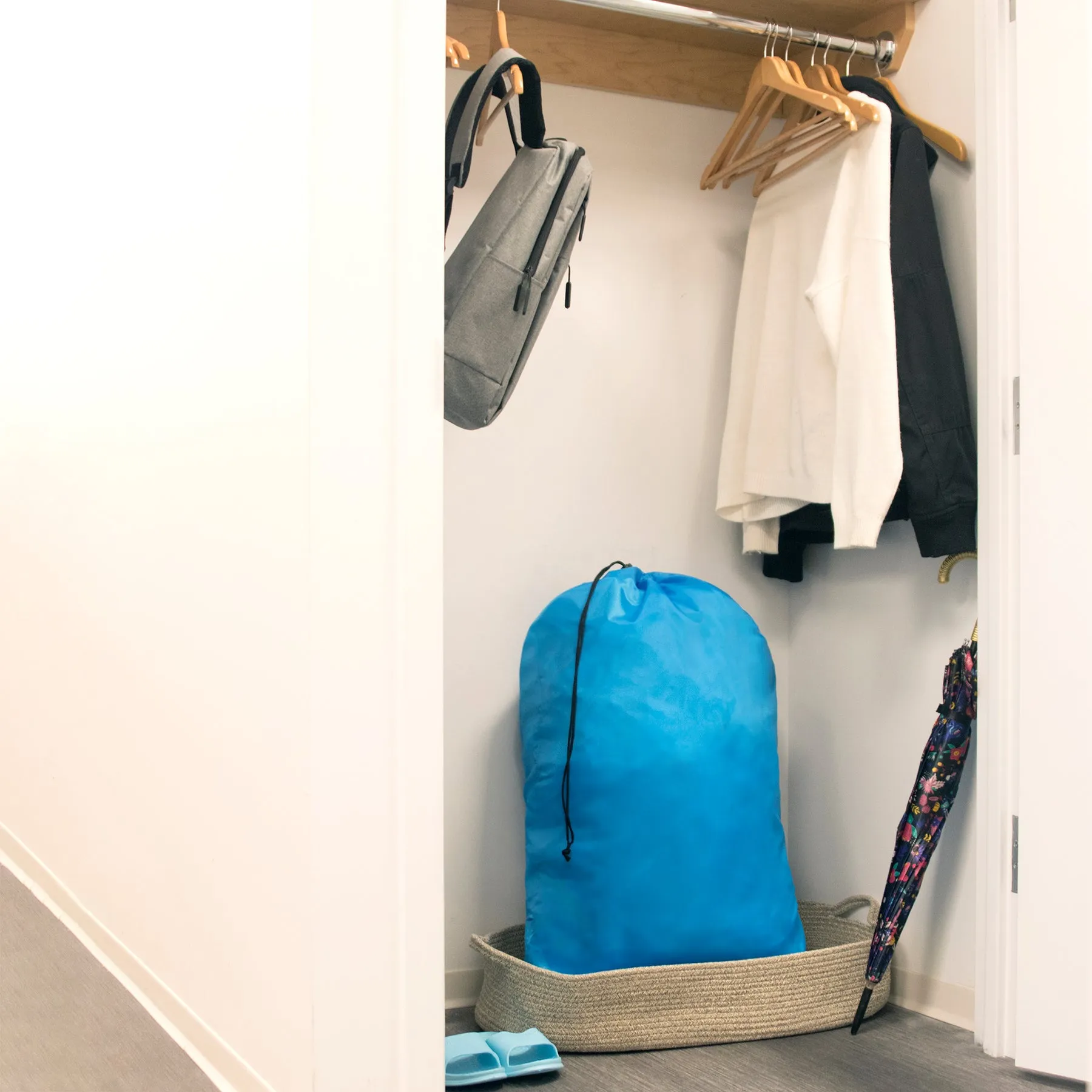 Drawstring Laundry Bag 2-Pack - Blue