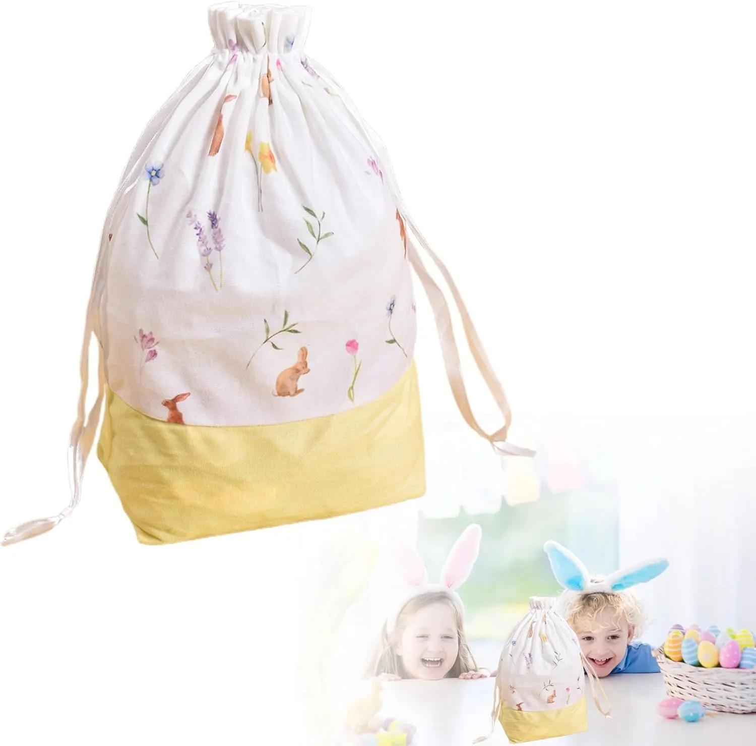 Easter Portable Travel Barrel Cosmetic Bag Multifunctional Toiletry Bucket Organizer Storage Makeup Bag for Women Easter Gift Reusable Fabric Perfect for Birthday Parties
