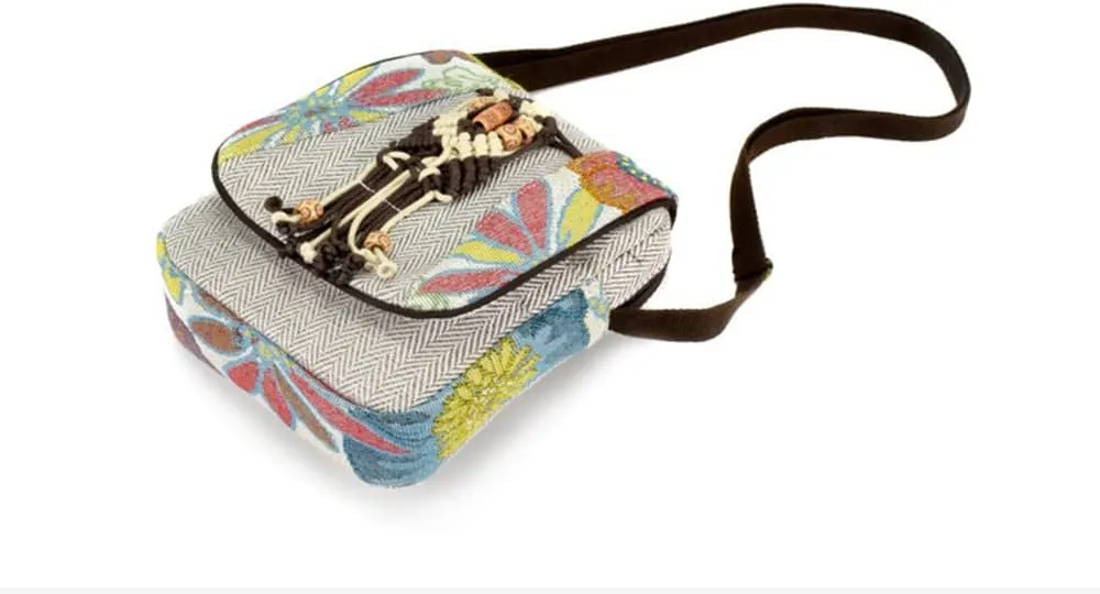 Embroidered Crossbody Bag for Women Handbags Wristlet Wallet Bag Cell-phone Pouch Coin Purse Cute Mini Vintage