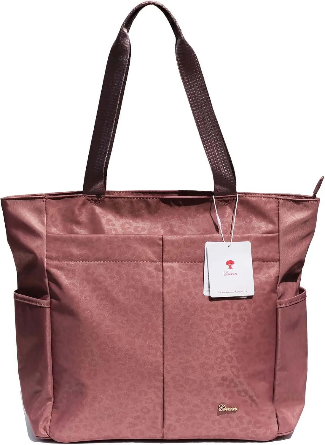 ESVAN Original Floral Tote Bag Large Shoulder Bag with Multi Pockets for Gym Travel Beach Daily Bags