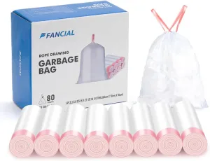 Fancial Ultra Strong Tall Kitchen Trash Bags, White,13 Gallon, 80 Count