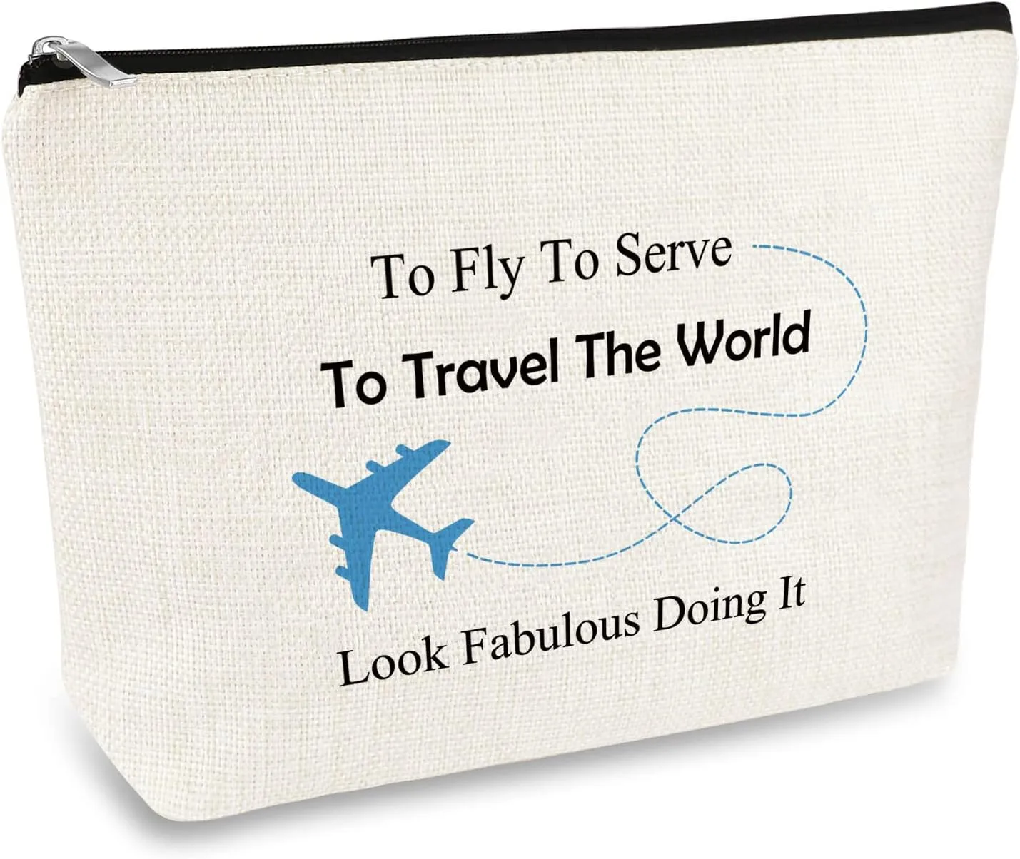 Flight Attendant Gift for Women Makeup Bag Airplane Attendant Gift Pilot Gift Flight School Graduation Gift Travel Cosmetic Bag Flight Attendant Appreciation Gift Airplane Attendant Birthday Gift
