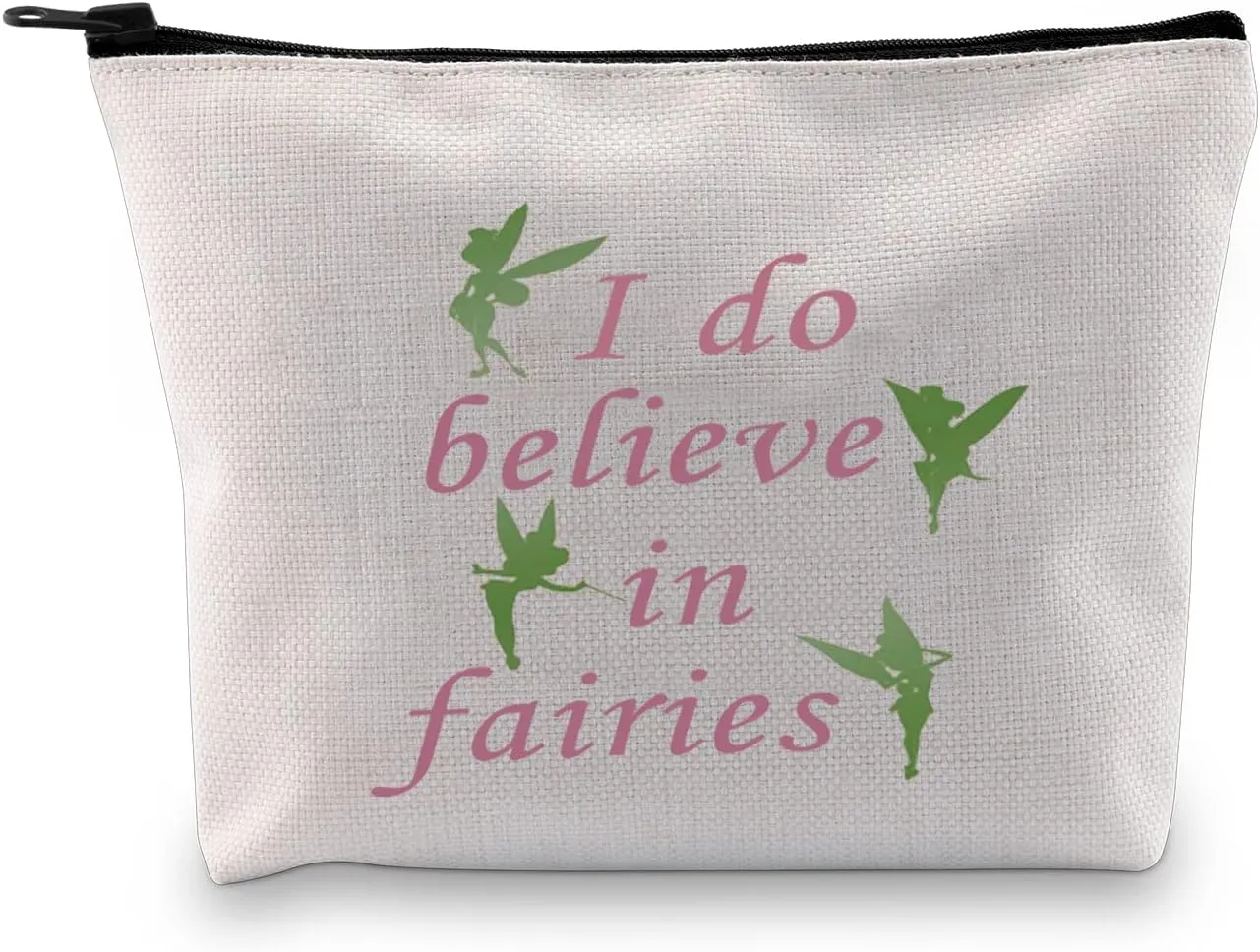 G2TUP Fairy Tales Makeup Bag Tink Fairy Makeup Case I Do Believe In Fairies Travel Toiletry Bag (Believe In Fairies Makeup Bag)