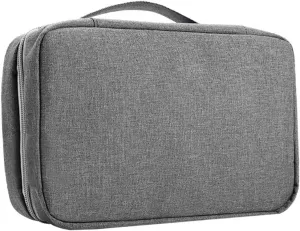 GALPADA Water Resistant Travel Toiletry Bag with Hanging Hook Portable Makeup Organizer for Travel Gym Outdoor Activities Design Scratch Grey Color