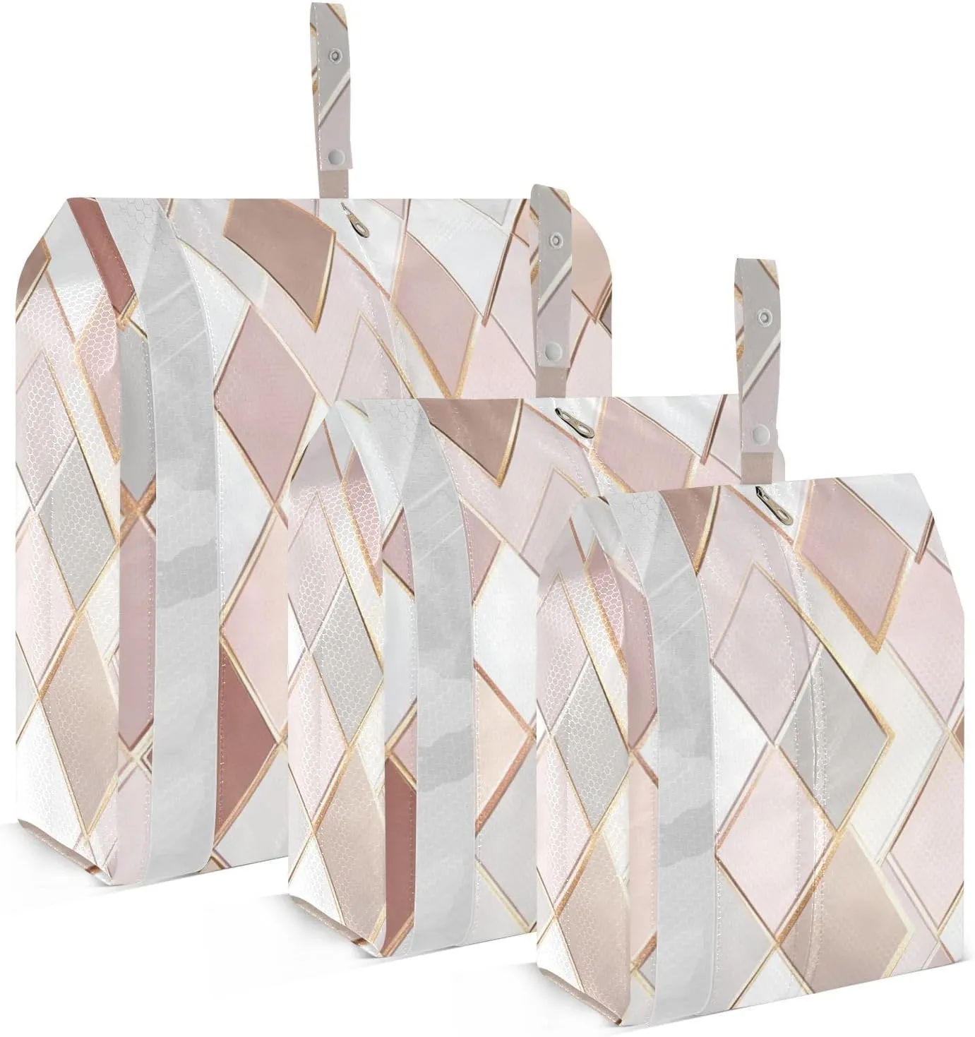 Garment Bag Closet Storage, Luggage Space Saver, Rose Gold White Pokers Symbol, Waterproof, 3 Set Travel Packing Cubes For Suitcases,Organizadores De Maletas Para