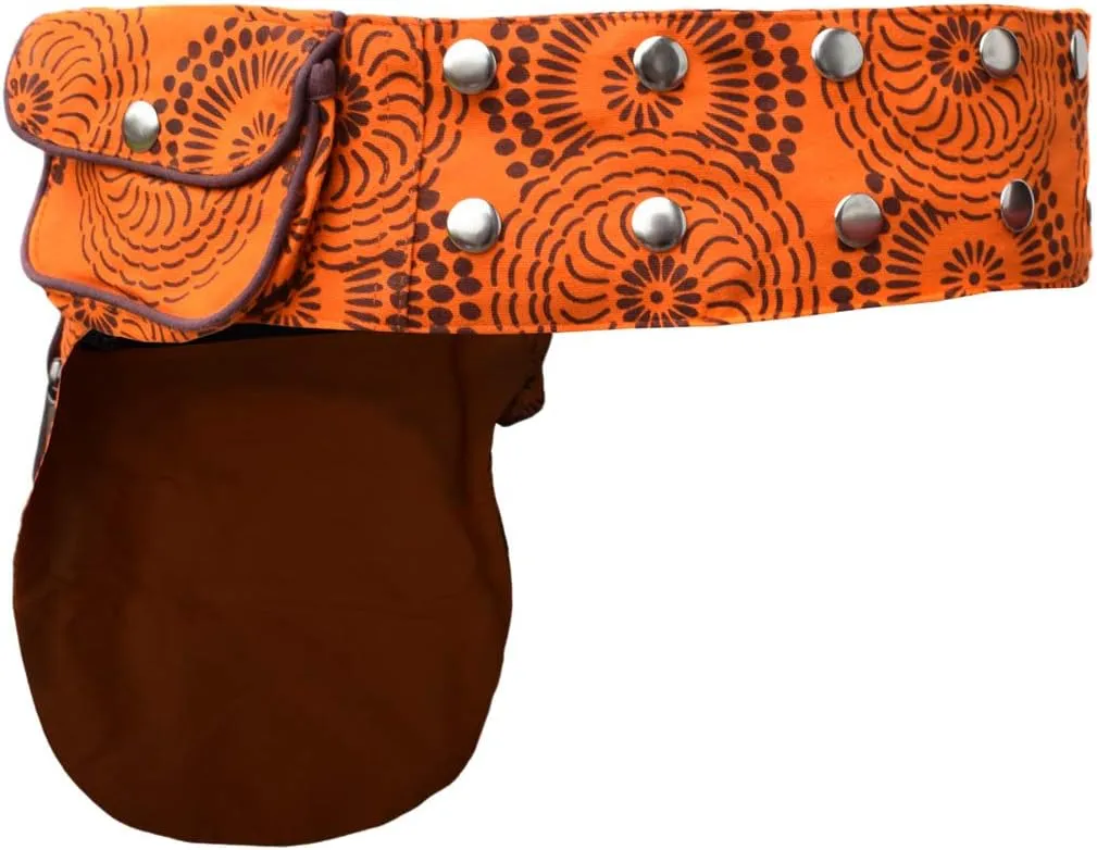 Gheri Cotton Popper Waist Bag Pocket Fanny Pack Travel Pouch