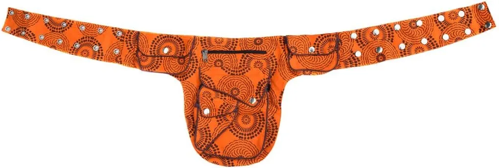 Gheri Cotton Popper Waist Bag Pocket Fanny Pack Travel Pouch