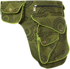 Gheri Cotton Popper Waist Bag Pocket Fanny Pack Travel Pouch