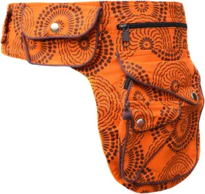 Gheri Cotton Popper Waist Bag Pocket Fanny Pack Travel Pouch