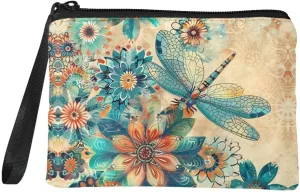 GIFTPUZZ Cute Coin Purse for Women Microfiber Fleece Portable Wristlet Pouch Change Cards Holder Zip Wallet