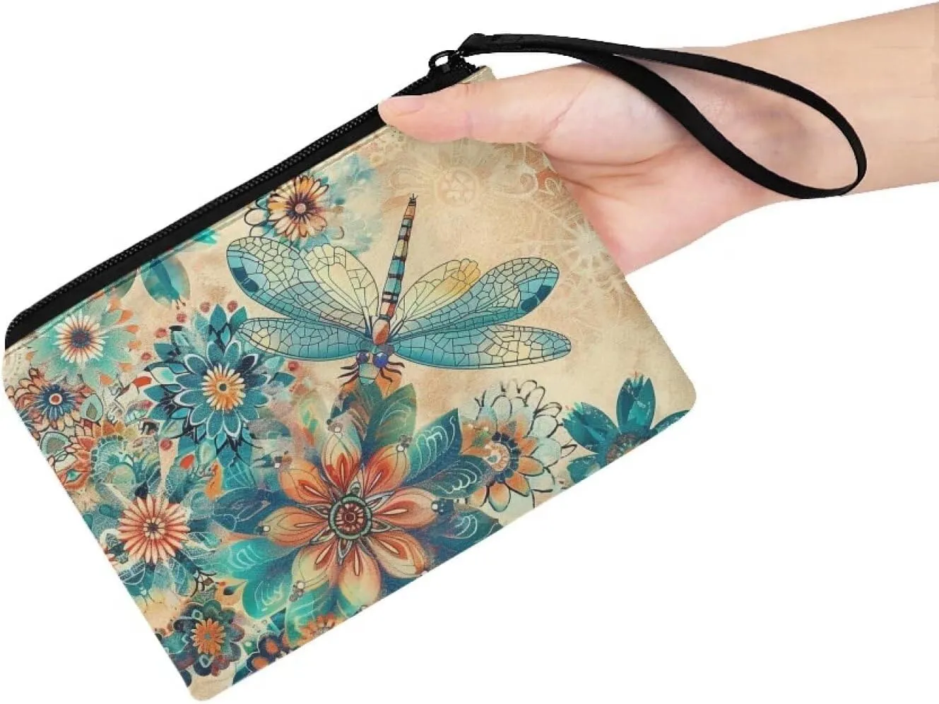 GIFTPUZZ Cute Coin Purse for Women Microfiber Fleece Portable Wristlet Pouch Change Cards Holder Zip Wallet