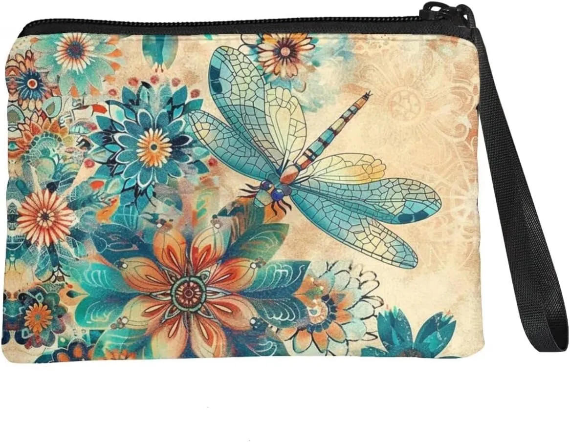 GIFTPUZZ Cute Coin Purse for Women Microfiber Fleece Portable Wristlet Pouch Change Cards Holder Zip Wallet