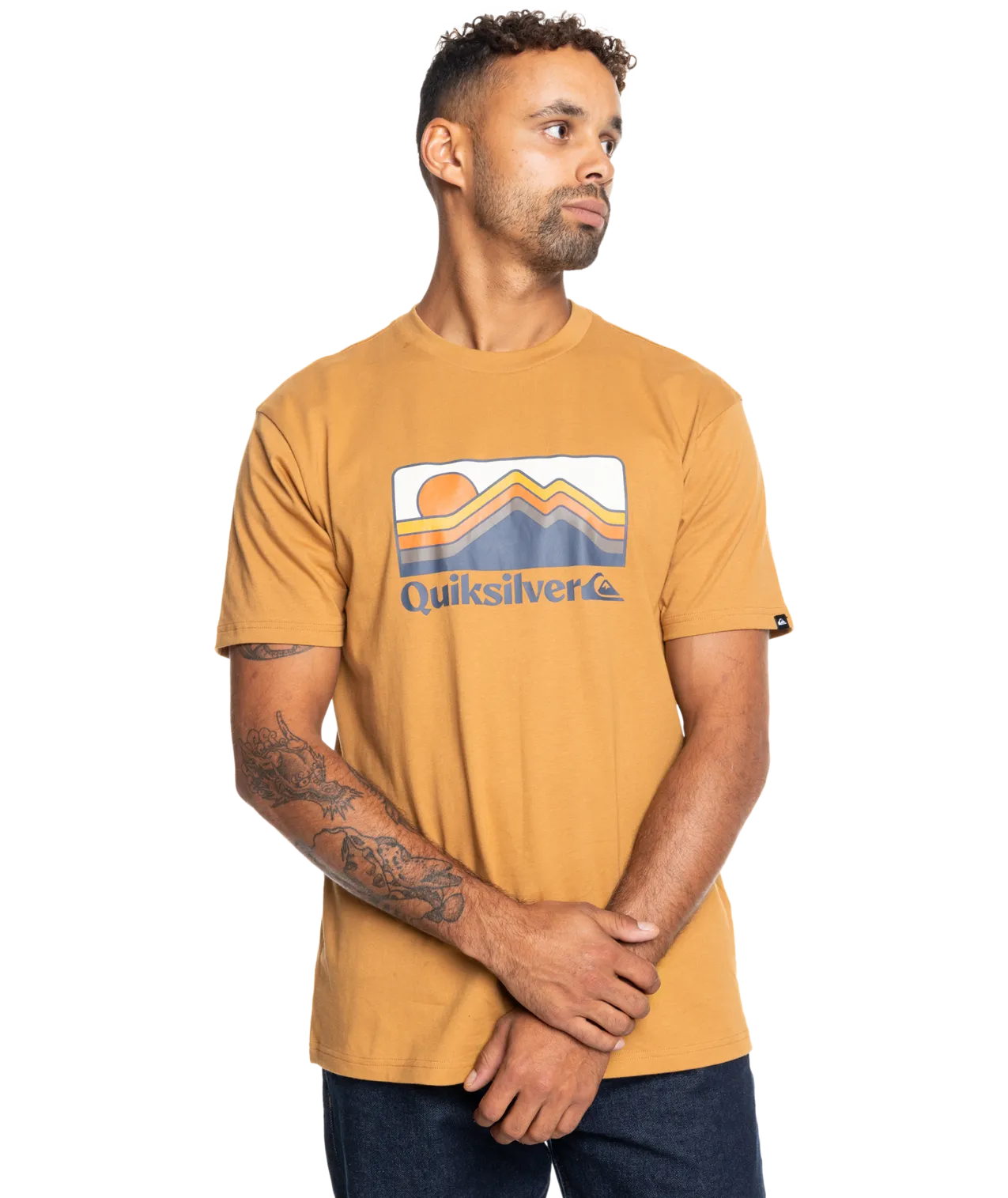 Gradient Mountains T-Shirt in Bone Brown