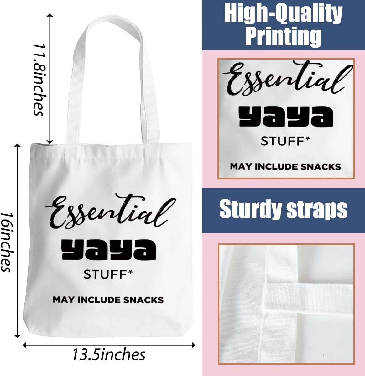 Grandma Mom Gifts Tote Bag for Nana Granny Mamaw Mum Gigi Oma Abuela Grammy Yaya Mimi Memaw Nanny Christmas