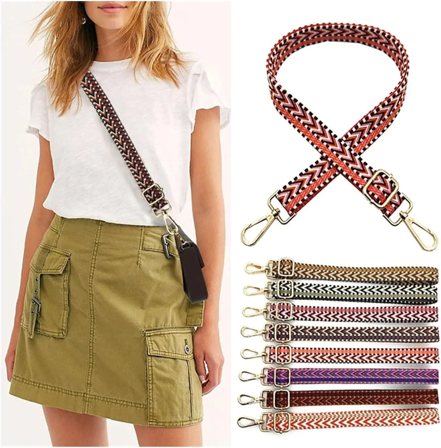 GRFIT Bag Straps Ladies Bag Shoulder Strap Crossbody Bag Colourful Satchel Accessories Adjustable Shoulder Strap Handbag Adjustable Bag Straps(Color:Brown), jinyi2016SHOP-1998