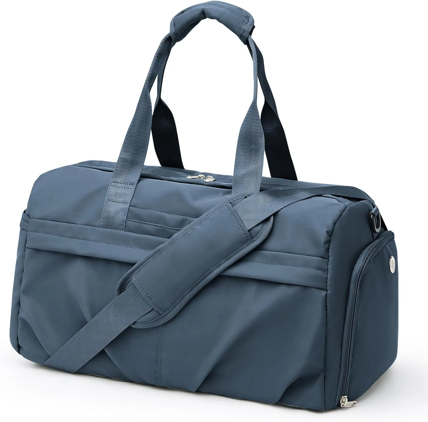 Gym Bag for Women Men with Shoe Compartment, Sport Duffel Bag, Waterproof Travel Weekender Overnight Carry on Bag for Yoga with Trolley Sleeve, Jewel Blue