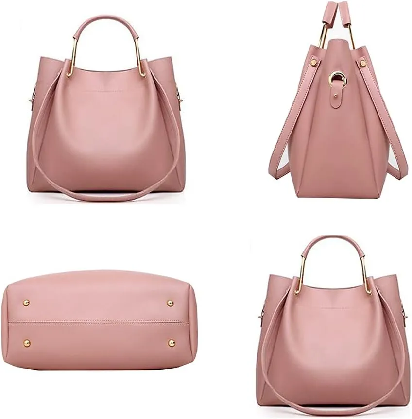 Handbag for Women 4Pcs Set Tote Shoulder Crossbody Bag Satchel Purses Wallet Bucket Bag