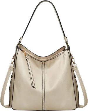 Handbags For Women Large Designer Ladies Bag Bucket Purse Faux Leather Purse Names Bags (White, One Size)