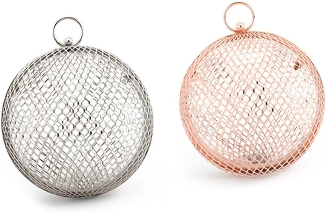 Hollow Metal Bags Round Clutch Bag Women Shoulder Bag Women Purse Clutch Handbag