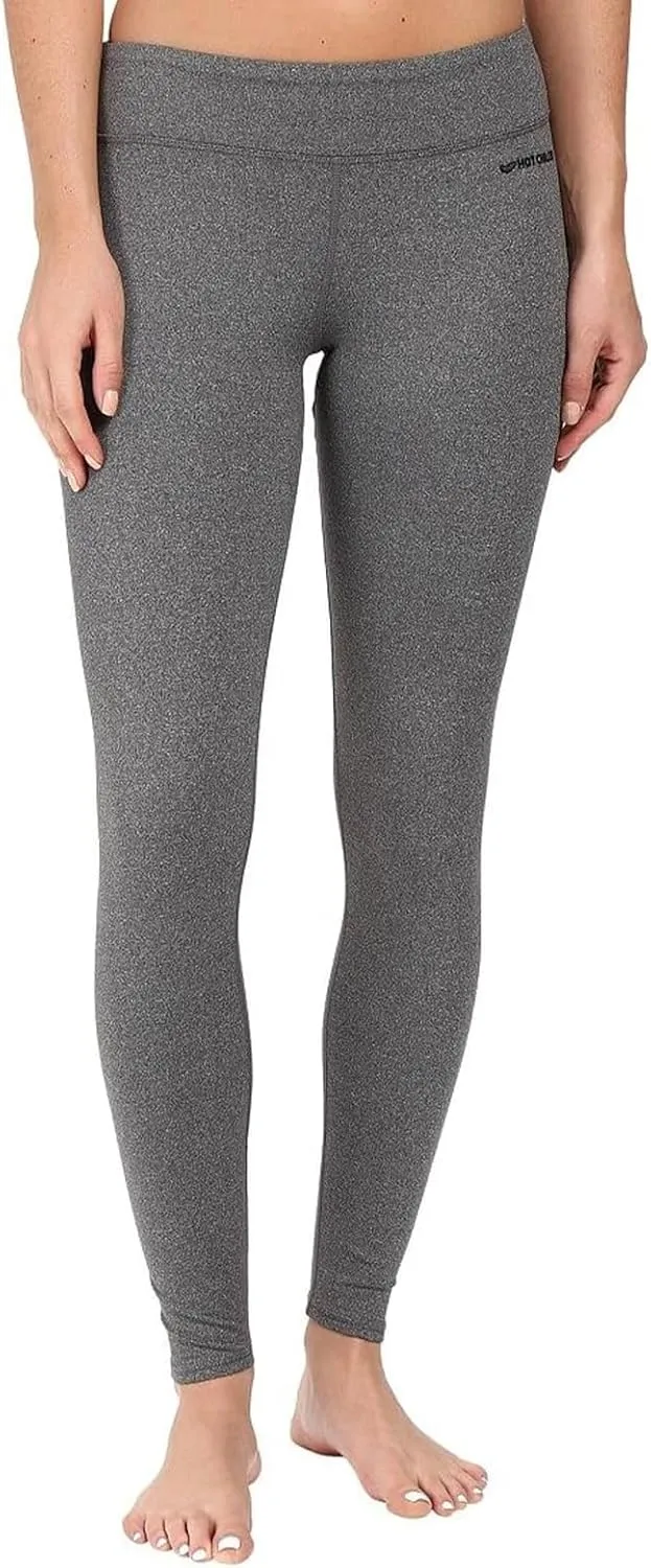 Hot Chillys Women's Micro-Elite Chamois Ankle Tights | Midweight Warm Quick-Drying Body Fit Long Thermal Underwear Bottoms