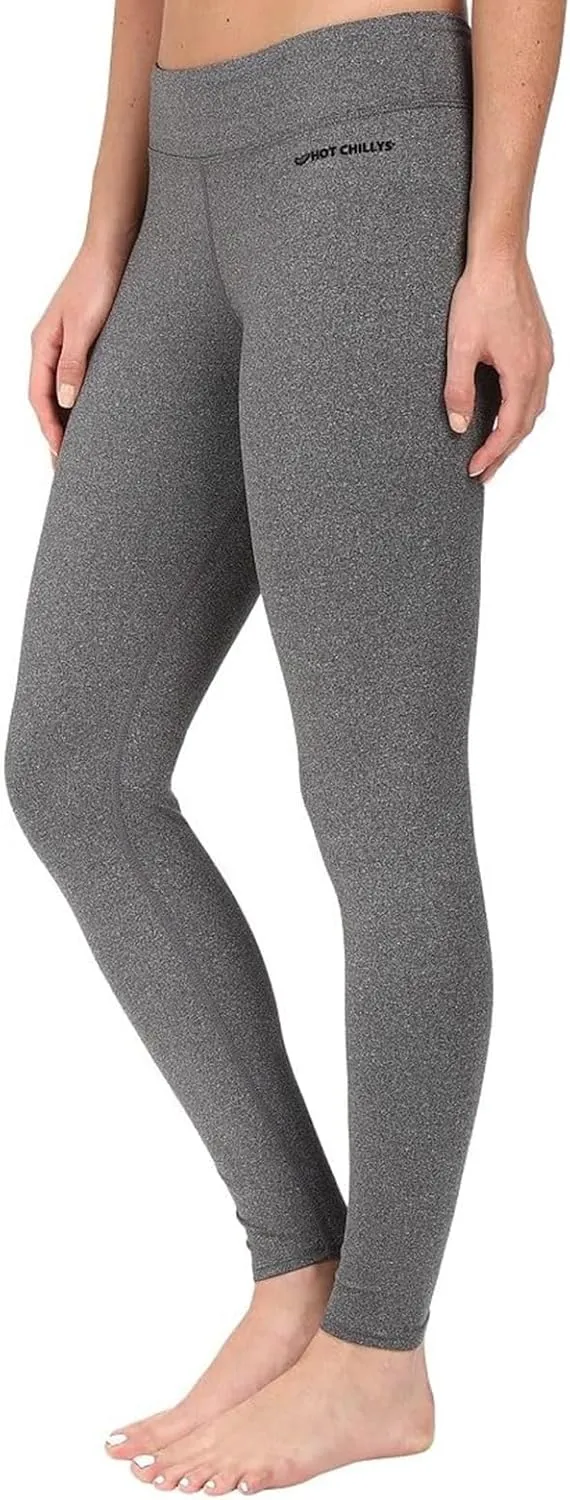 Hot Chillys Women's Micro-Elite Chamois Ankle Tights | Midweight Warm Quick-Drying Body Fit Long Thermal Underwear Bottoms