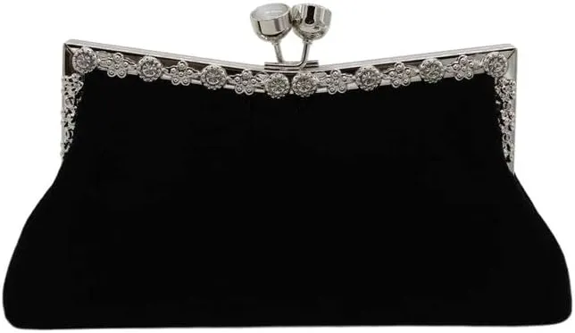 HUFFA Clutch Evening Bags Crown Rhinestones Evening Bags Purse Shoulder Bag for Wedding Diamonds Lady Purse Mini Evening Bags (Color : Black)