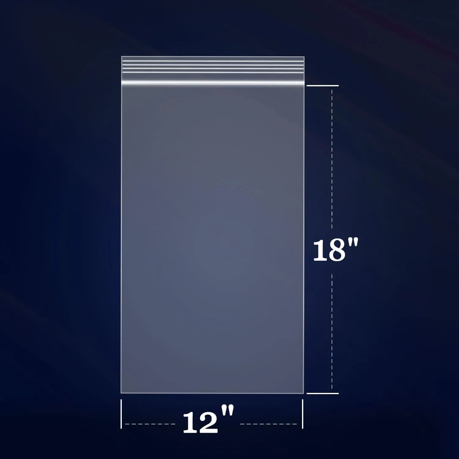 iMailer - 100 Count - 12" x 18" Large Zip Bags - Clear Reclosable Zip Plastic Poly Bags for Storage, Clothing, T-Shirts, Pants