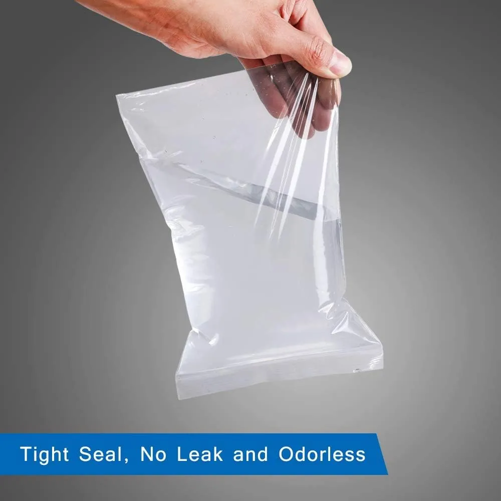 iMailer - 100 Count - 12" x 18" Large Zip Bags - Clear Reclosable Zip Plastic Poly Bags for Storage, Clothing, T-Shirts, Pants