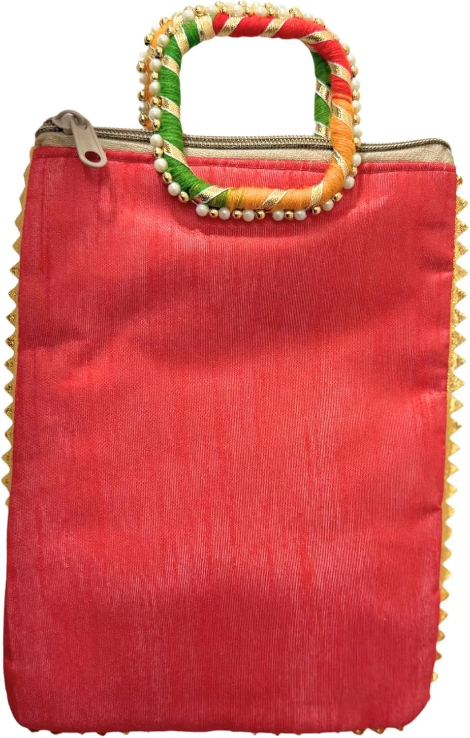 Indian Ethnic Potli bag Ladies Handbag Purse for Bridal Batwa Pearls Handle Purse Clutch Purse for Women