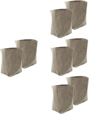 Kisangel 4pcs Washable Paper Bag Reusable Container for Flower Pots and Vegetable Storage Paper Planting Bag for Home Office Garden and Daily Use