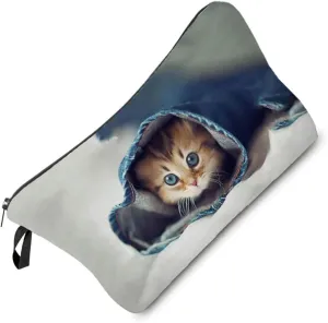 Kitten Kitty Gift Cat Makeup Bag Small Cute Organizer Zipper Pouch Cat Kitty Kitten Cosmetic Bag for Cat Lovers Kitten Mom