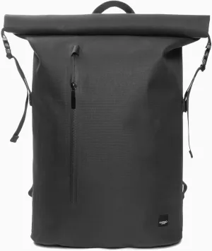 KNOMO Cromwell Rolltop 16 inch Waterproof Laptop Backpack, Water Resistant Travel Rucksack, Casual Daypack for Outdoors, Black
