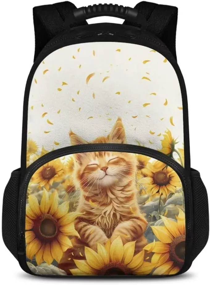 Kuiaobaty Yellow Cat Meal Prep Bag for Kids Fashion Backpack Lunch Bag with Zipper Insulated Cooler Backpack Lunch Box Bag Portable School Bag for Kids Gifts for Nurses Work College Picnic