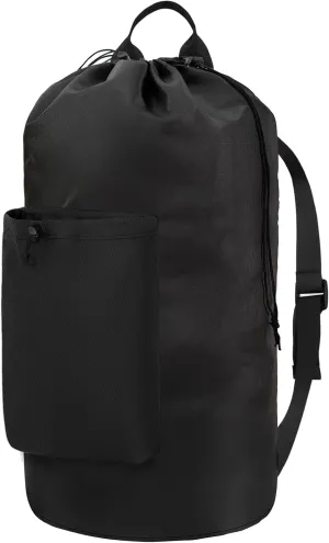 Laundry Bag with Shoulder Straps and Detergent Holder, Durable Laundry Bag Backpack for College Dorm/Travel/Camp (BLACK)