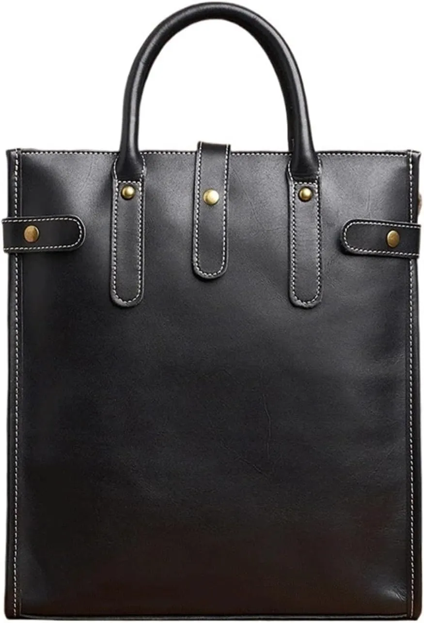 Leather Vintage Men's Handbag Shoulder Bags Leather Briefcase Business Computer Office Bag for 13 Inch Laptop