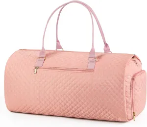 Lekesky Garment Bag for Travel Garment Duffel Bag, Carry On Weekend Bag for Women, Hospital, Overnight, Pink