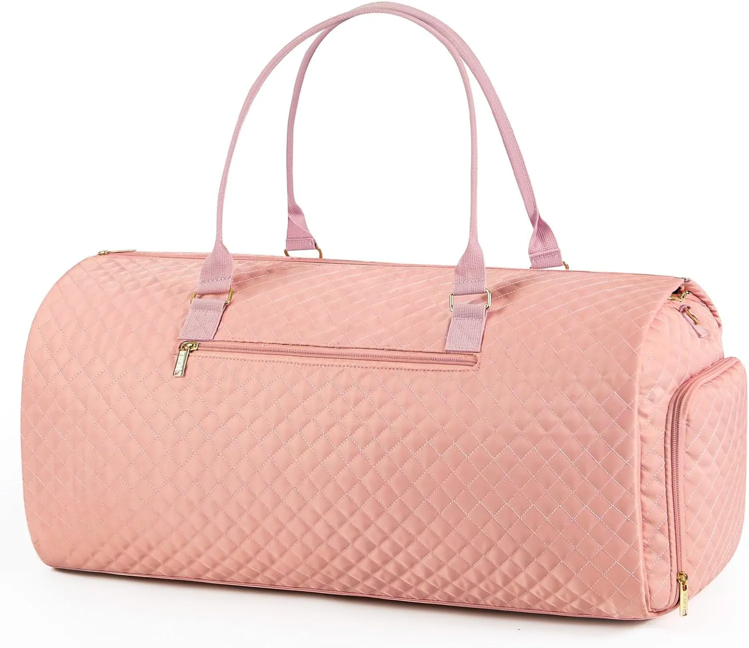 Lekesky Garment Bag for Travel Garment Duffel Bag, Carry On Weekend Bag for Women, Hospital, Overnight, Pink