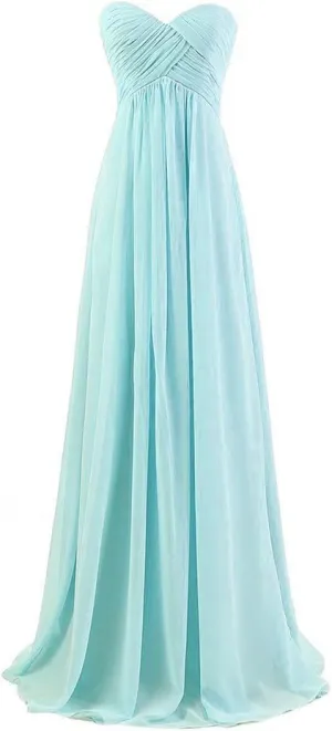Lemai Sweetheart Pleats Long A Line Corset Formal Women Prom Bridesmaid Dresses