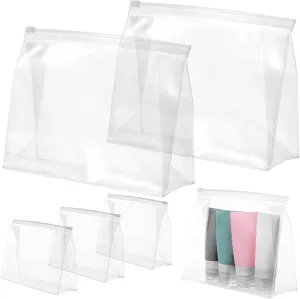 LIFKOME 6 Pcs Clear Makeup Bags Transparent Zippered Storage Pouches for Easy Access and Organization Portable Travel Makeup Organizer for Women Lightweight and Compact Design