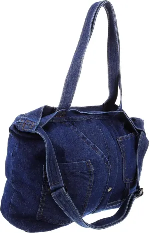 LIFKOME Retro Pouch Women Denim Handbag Women Jean Tote Bag Fashion Casual Bag