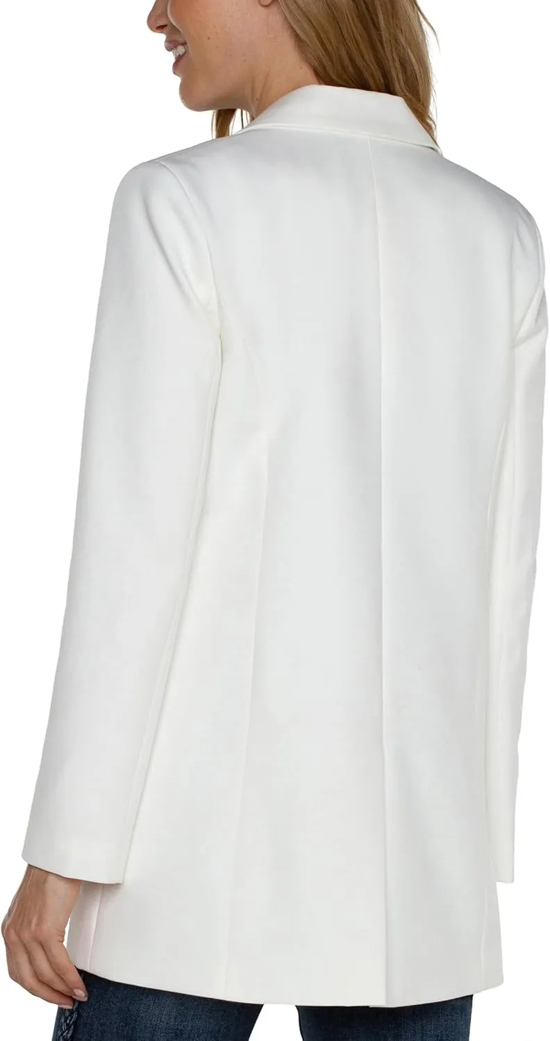 Liverpool Women's Petite Button Front Boyfriend Blazer Luxe Stretch Suiting
