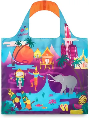 LOQI Urban Thailand Reusable Shopping Bag, Multicolored